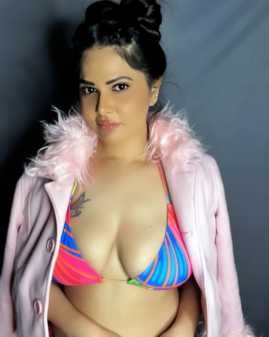 Aabha Paul Sensuous Bikini Photo Shoot Photo Gallery